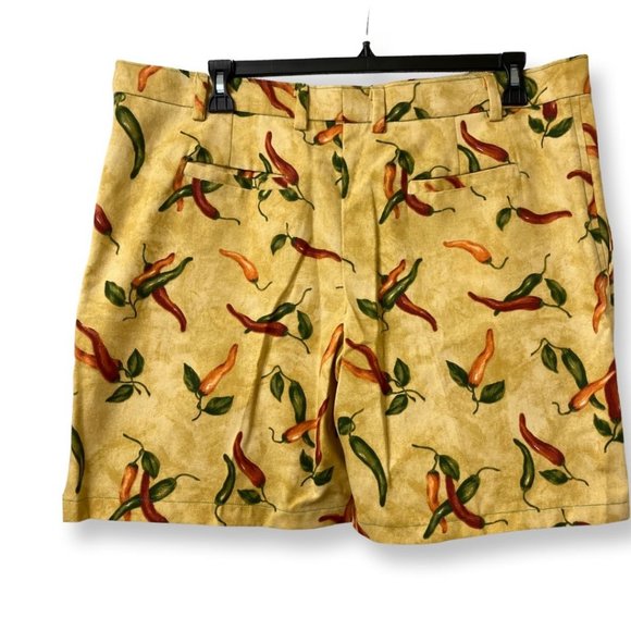 Golf Shorts Brunch Linen Shorts Men's XL Chili peppers Hand Made Tailor Made - Picture 2 of 3